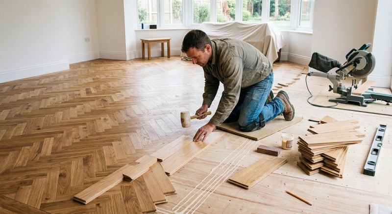 Dark Wood Floor Installation in Manassas, VA