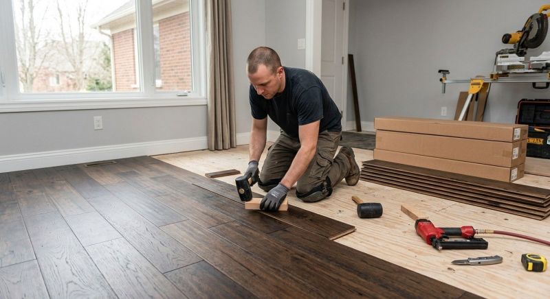 Dark Wood Floor Installation in San Antonio, TX